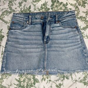 American Eagle Outfitters Light Blue Denim Mini Skirt, Mid rise.